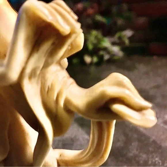 ASIAN LADY STATUE MADE IN ITALY COMPOSITION SIGNED BY ARTIST AND RESEMBLES IVORY - Picture 4 of 12